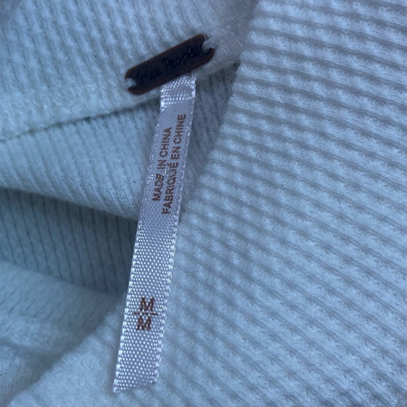 Free People Women Mock Neck Switch It Up Thermal Sweater, Ivory Medium - Picture 10 of 15